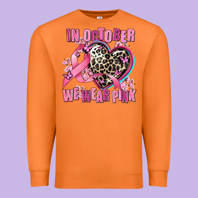 Western Leopard  In October We Wear Pink Heart Premium Sweatshirt Designed By Adodesignshop