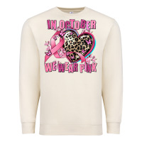 Sandshell western leopard  in october we wear pink heart Premium Sweatshirt - AdoDesignShop