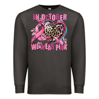 Smoke western leopard  in october we wear pink heart Premium Sweatshirt - AdoDesignShop