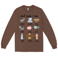 Chestnut god says i am Long Sleeve Tee - MaliasSmallBusiness