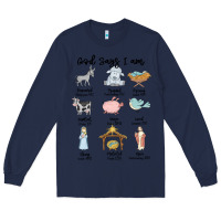 Navy god says i am Long Sleeve Tee - MaliasSmallBusiness