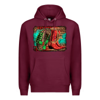 Burgundy country boots Christmas Premium Hoodie - Jasminsmagicworld