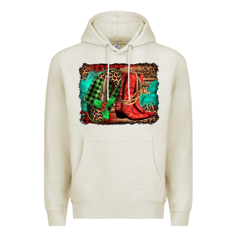 Country Boots Christmas Premium Hoodie by Jasminsmagicworld | Teevron
