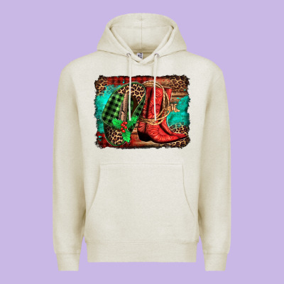 Country Boots Christmas Premium Hoodie Designed By Jasminsmagicworld