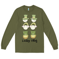 Army Green lucky vibes Long Sleeve Tee - MaliasSmallBusiness