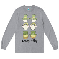 Heather Grey lucky vibes Long Sleeve Tee - MaliasSmallBusiness