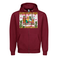 Burgundy Cafecito y chisme coffee cups Zipper Hoodie - Zillion Design Studio
