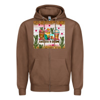 Chestnut Cafecito y chisme coffee cups Zipper Hoodie - Zillion Design Studio