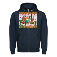 Navy Cafecito y chisme coffee cups Zipper Hoodie - Zillion Design Studio