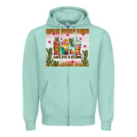 Seafoam Cafecito y chisme coffee cups Zipper Hoodie - Zillion Design Studio