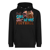 Black just a girl who loves football Heavyweight Hoodie - HRA Design Shop