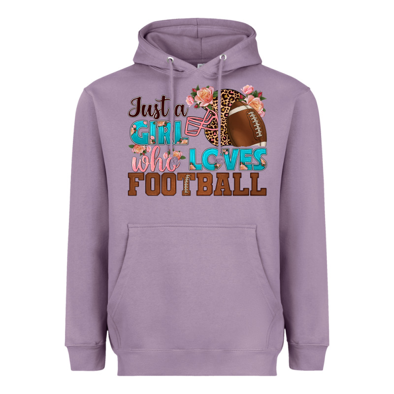Just A Girl Who Loves Football Heavyweight Hoodie by HRA Design Shop | Teevron