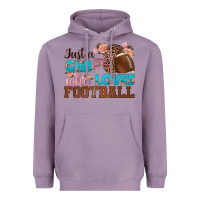 Lavender just a girl who loves football Heavyweight Hoodie - HRA Design Shop