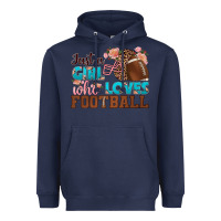 Navy just a girl who loves football Heavyweight Hoodie - HRA Design Shop