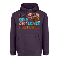 Plum just a girl who loves football Heavyweight Hoodie - HRA Design Shop