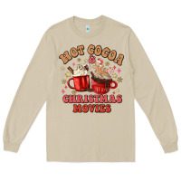Mushroom hot cocoa and christmas movies Long Sleeve Tee - MaliasSmallBusiness