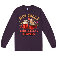 Plum hot cocoa and christmas movies Long Sleeve Tee - MaliasSmallBusiness