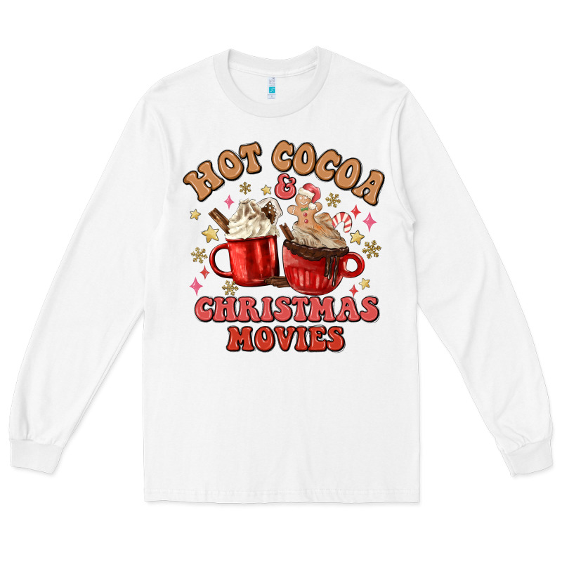 Hot Cocoa And Christmas Movies Long Sleeve Tee by MaliasSmallBusiness | Teevron