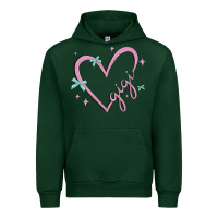 Forest Green gigi with heart and ribbons Urban Hoodie - MaliasSmallBusiness