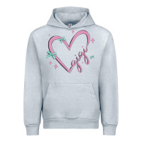 Heather Grey gigi with heart and ribbons Urban Hoodie - MaliasSmallBusiness