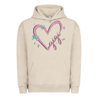 Pigment French Oak gigi with heart and ribbons Urban Hoodie - MaliasSmallBusiness