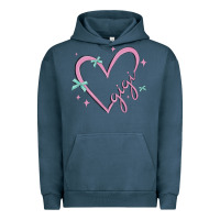 Pigment Midnight Navy gigi with heart and ribbons Urban Hoodie - MaliasSmallBusiness