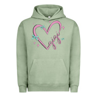 Pigment Oil Green gigi with heart and ribbons Urban Hoodie - MaliasSmallBusiness