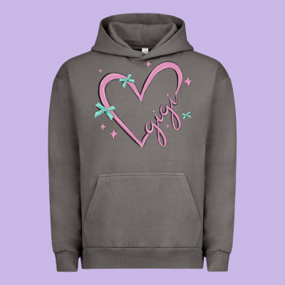 Gigi With Heart And Ribbons Urban Hoodie Designed By Maliassmallbusiness