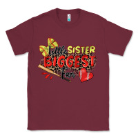 Burgundy little sister biggest fan softball Classic Tee - Zillion Design Studio