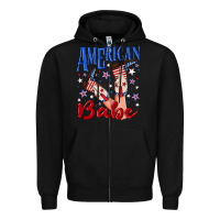 Black American babe 4th july Zipper Hoodie - texasbilliewilder
