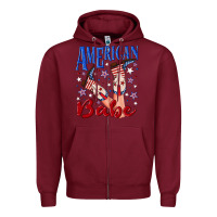 Burgundy American babe 4th july Zipper Hoodie - texasbilliewilder