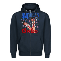 Navy American babe 4th july Zipper Hoodie - texasbilliewilder