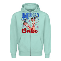 Seafoam American babe 4th july Zipper Hoodie - texasbilliewilder
