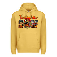 Antique Gold American Flag Firefighter Son Premium Hoodie - LillyAllenDesigns