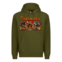 Army Green American Flag Firefighter Son Premium Hoodie - LillyAllenDesigns