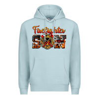 Blue Mist American Flag Firefighter Son Premium Hoodie - LillyAllenDesigns