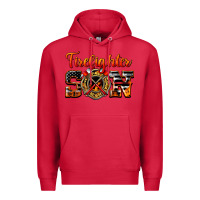 Cardinal American Flag Firefighter Son Premium Hoodie - LillyAllenDesigns