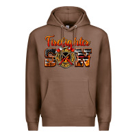 Chestnut American Flag Firefighter Son Premium Hoodie - LillyAllenDesigns