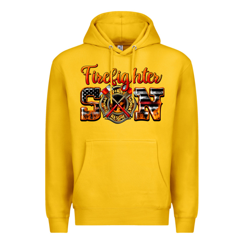 American Flag Firefighter Son Premium Hoodie by LillyAllenDesigns | Teevron