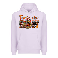 Lilac American Flag Firefighter Son Premium Hoodie - LillyAllenDesigns