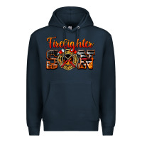 Navy American Flag Firefighter Son Premium Hoodie - LillyAllenDesigns
