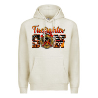 Oatmeal Heather American Flag Firefighter Son Premium Hoodie - LillyAllenDesigns