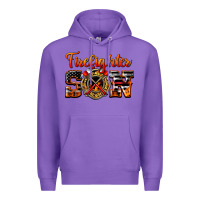 Purple American Flag Firefighter Son Premium Hoodie - LillyAllenDesigns