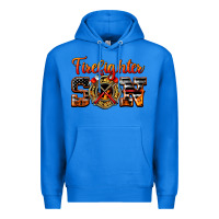 True Royal American Flag Firefighter Son Premium Hoodie - LillyAllenDesigns