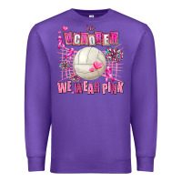 Purple in october we wear pink volleyball Premium Sweatshirt - AdoDesignShop