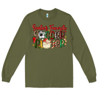Army Green santas favorite soccer player Long Sleeve Tee - MaliasSmallBusiness