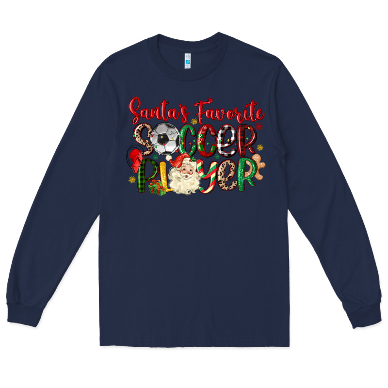 Santas Favorite Soccer Player Long Sleeve Tee by MaliasSmallBusiness | Teevron
