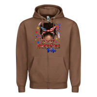 Chestnut American babe afro messy bun Zipper Hoodie - texasbilliewilder