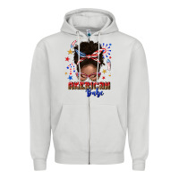 Dove Grey American babe afro messy bun Zipper Hoodie - texasbilliewilder
