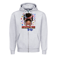 Heather Grey American babe afro messy bun Zipper Hoodie - texasbilliewilder